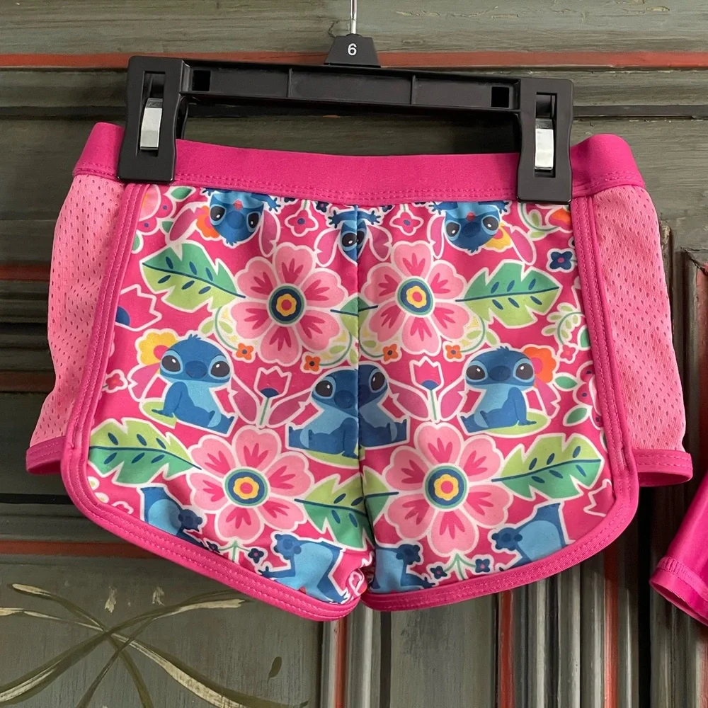 Stitch 3 PC Rash Guard Swimsuit Set Girl Size 5/6 - Picture 5 of 12